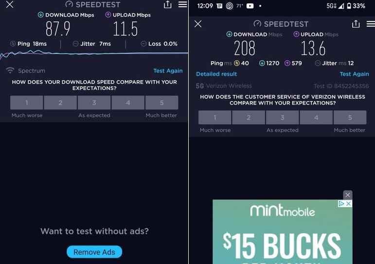 Solda Düşük Bant 5G, sağda Orta Bant - İlk kez (5G sinyaline bağlanma) nasıldı?