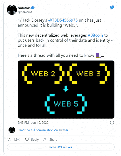 Jack Dorsey, merkezi olmayan bir Web5 platformunu duyurdu