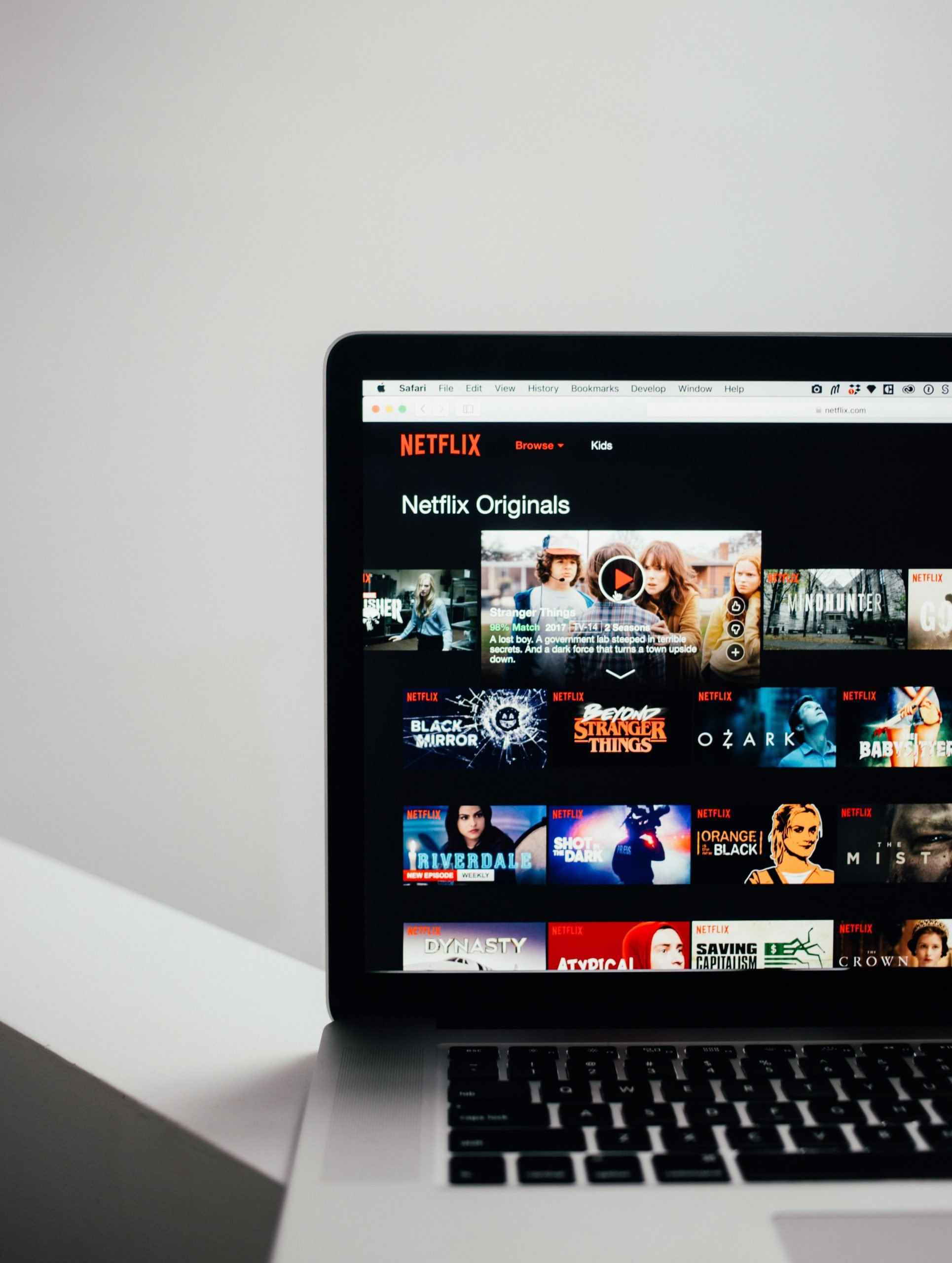 Netflix bir bilgisayarda açıldı.