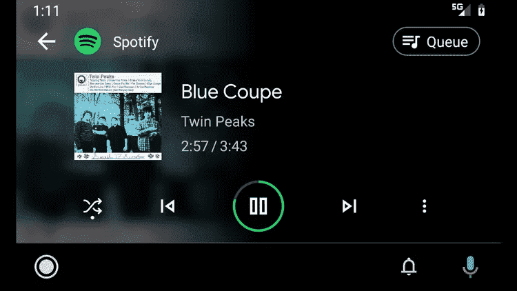 Android Auto'nun güncellenmiş bir medya oynatıcısı var