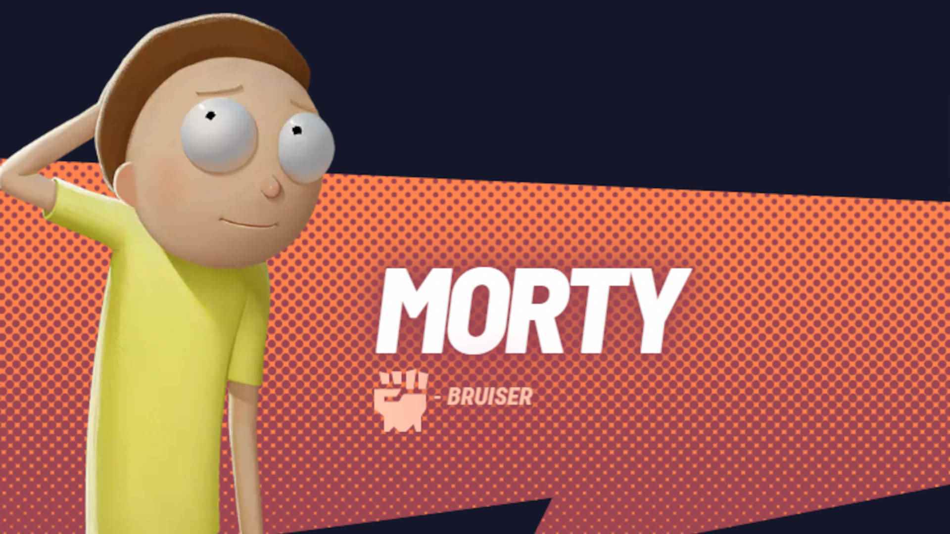 Multiversus yeni karakterler: Rick and Morty'den Morty, kendine has sarı tişörtüyle biraz mahçup görünüyor.