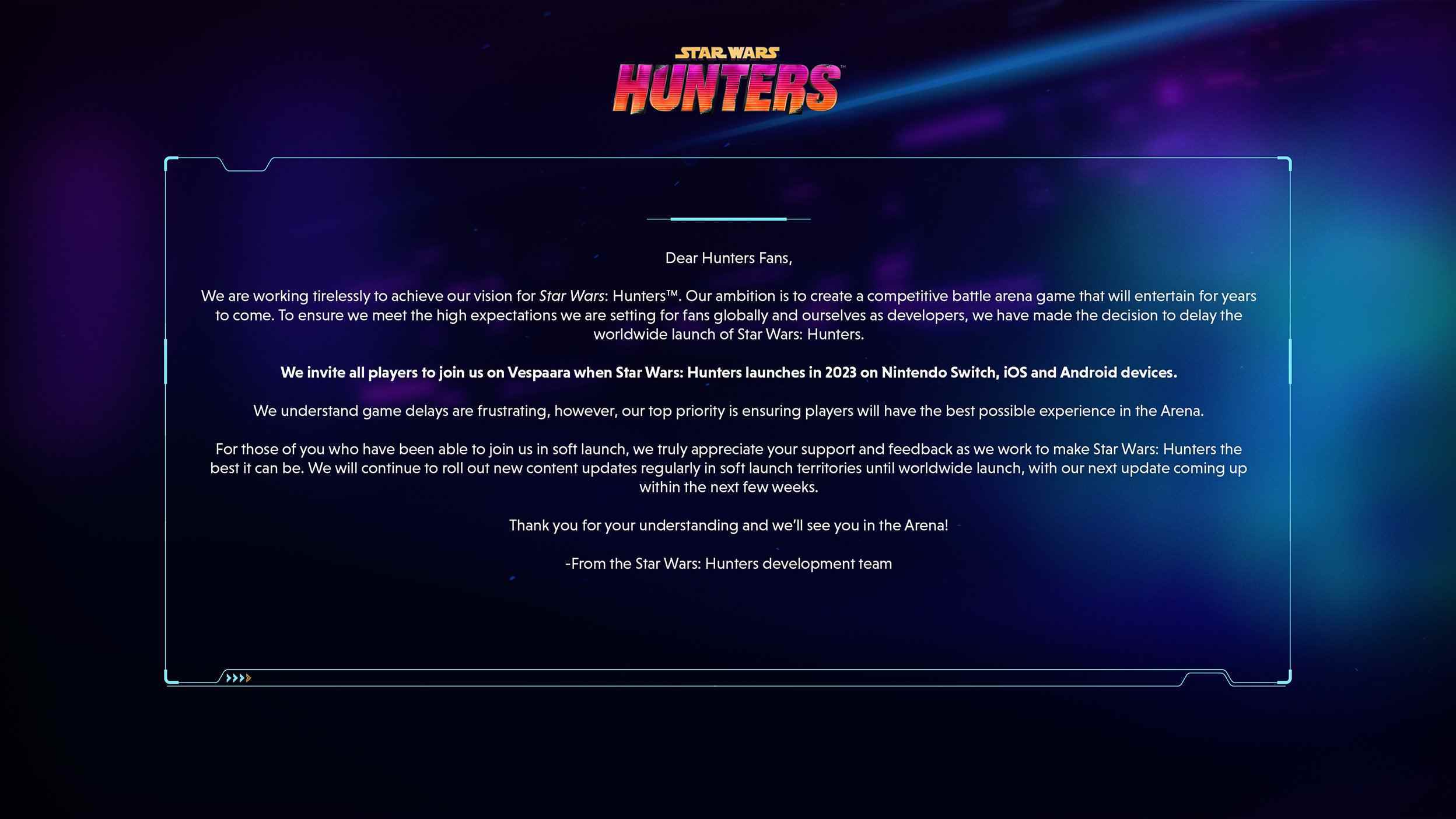 Zynga'dan Star Wars: Hunters gecikmesiyle ilgili duyuru