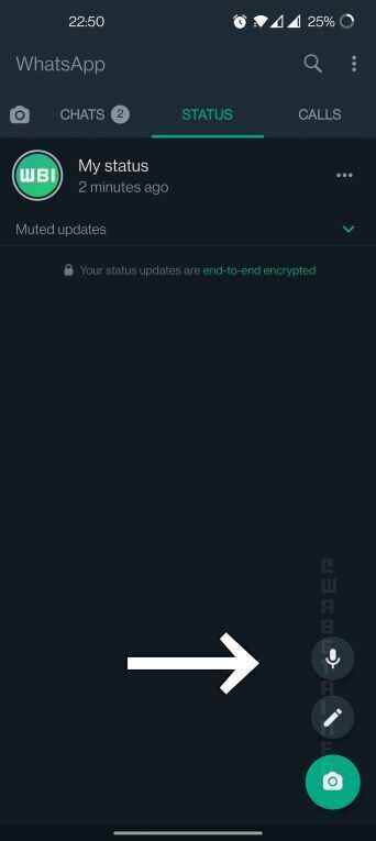 Görüntü kaynağı - WABetaInfo - WhatsApp, durum güncelleme özelliğini sesli not seçeneğiyle zenginleştirmeye çalışıyor