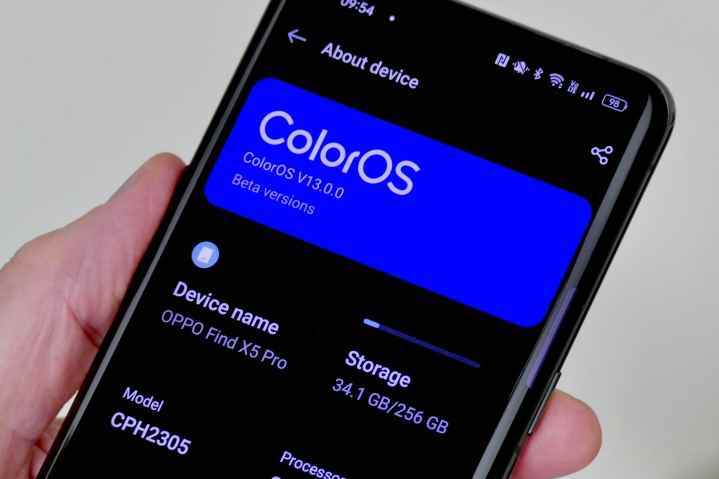 Oppo ColorOS 13'ün Oppo Find X5 Pro'daki açılış sayfası.