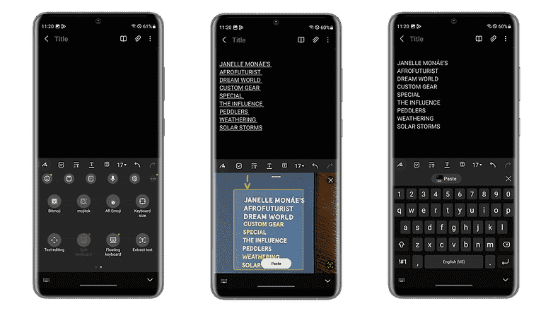 One UI 5'te Samsung klavye ekran görüntüleri