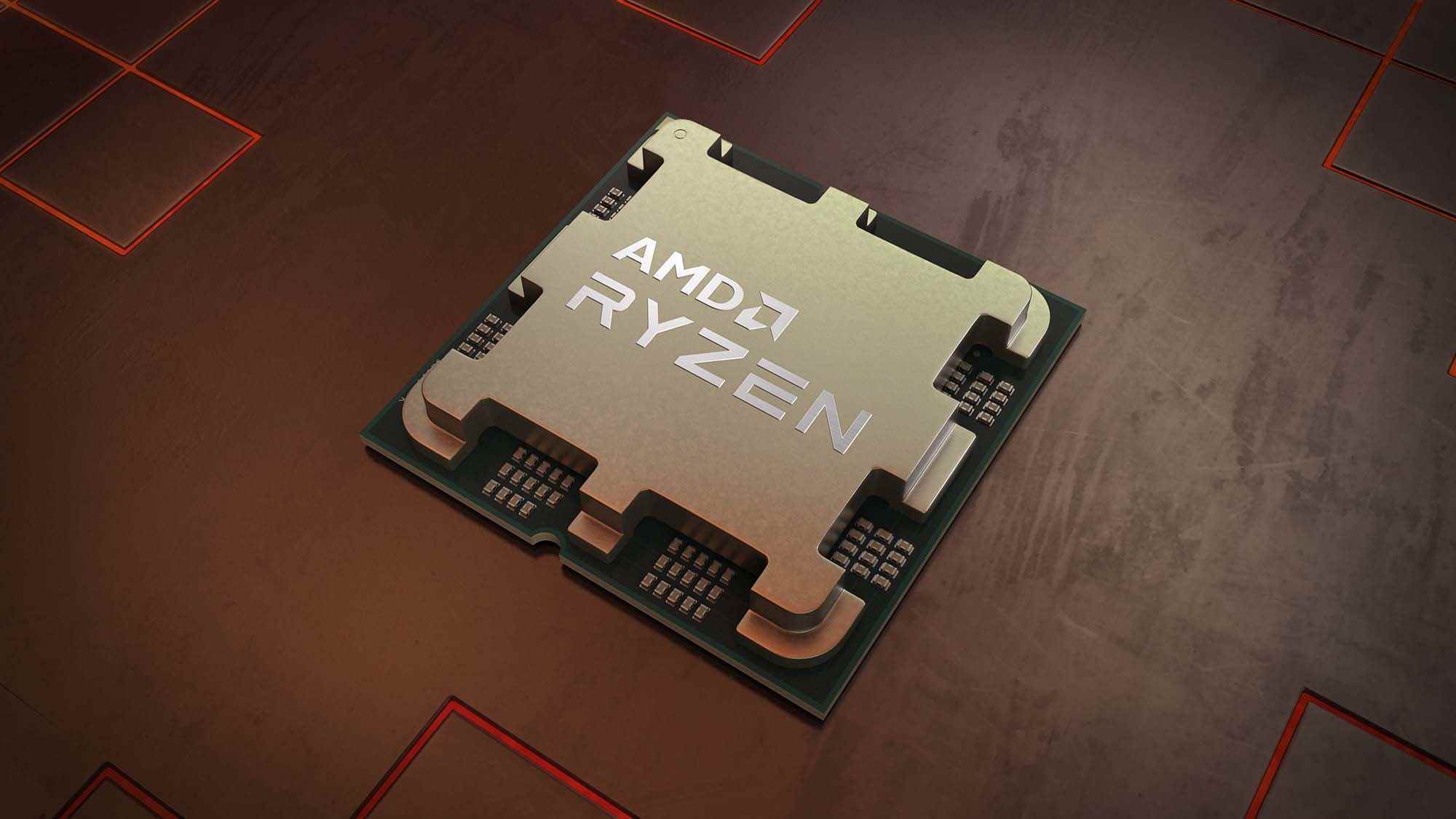 Metal bir yüzey üzerinde bir AMD Zen 4 işlemci