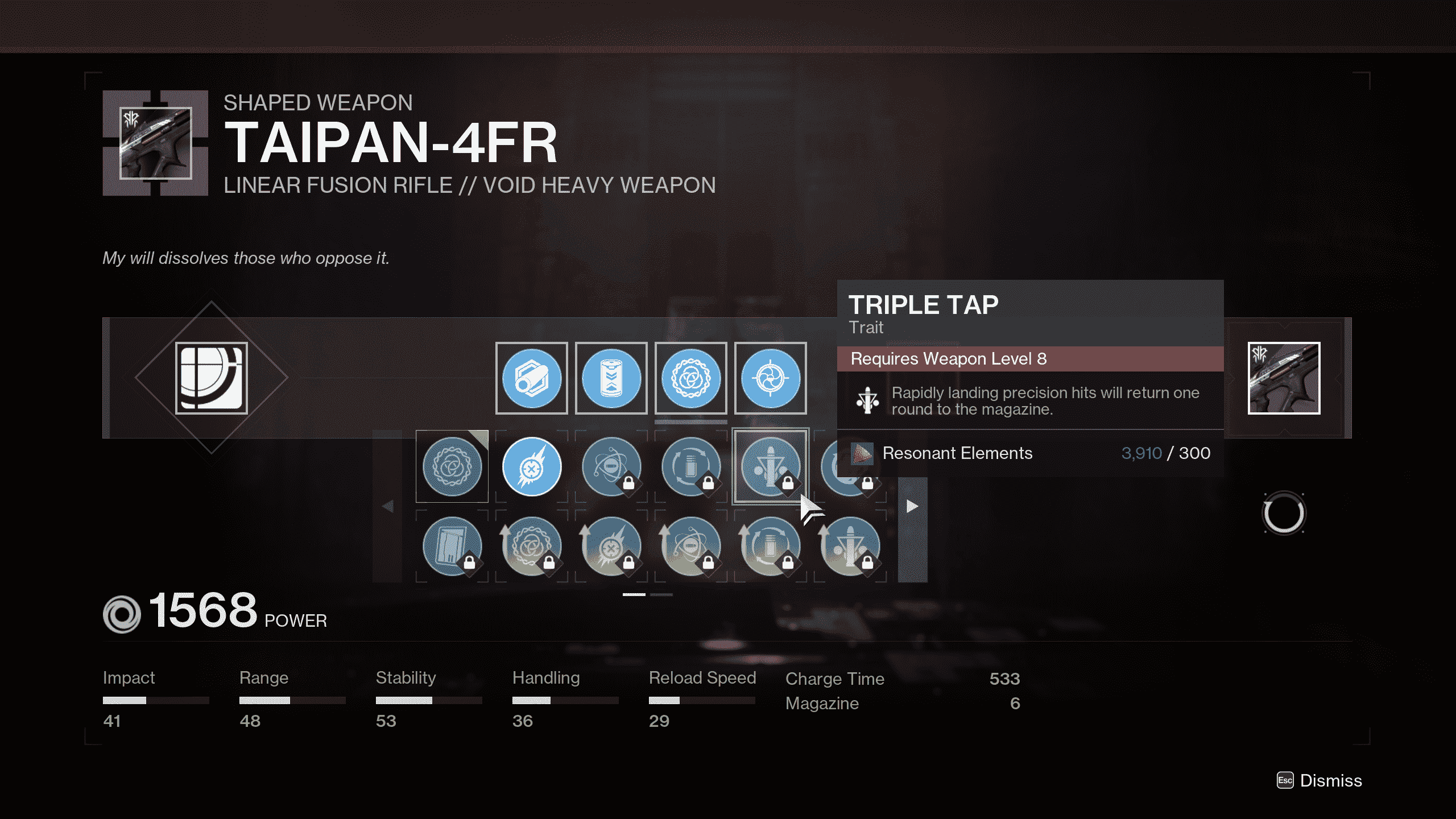 Destiny 2'de Taipan-4FR'yi hazırlamak.