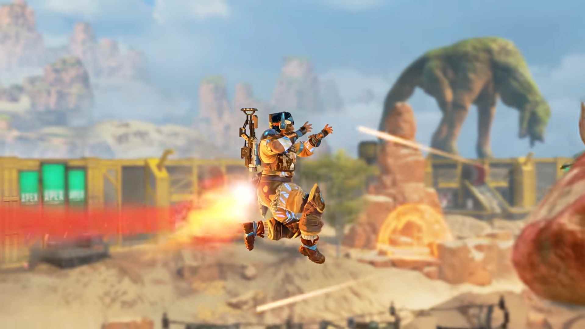 Apex Legends sezon 14 - Vantage, sıçramak için bir roket paketi kullanıyor