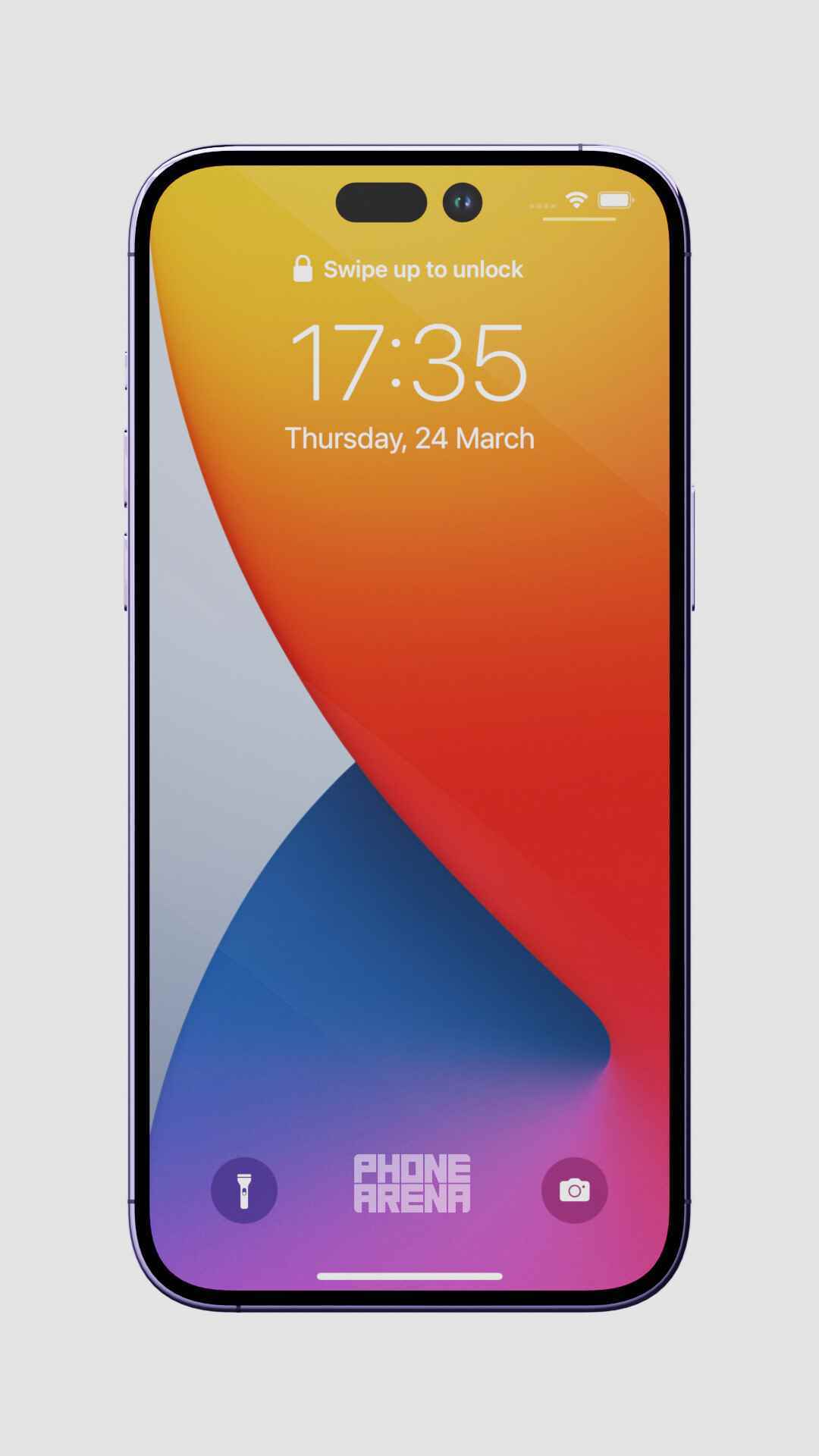 Mor iPhone 14 Pro Max ön (concept ima - PhoneArena) - Ultra geniş kamera özellikleri sızıntısıyla açıklanan iPhone 14 Pro Max fiyat artışı