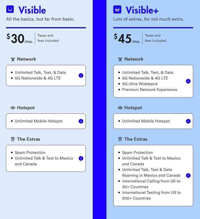 Visible'ın seçebileceği iki yeni sınırsız planı var - Visible, bir satır için ayda 30 ABD dolarından başlayan sınırsız konuşma, metin ve veri içeren iki yeni plan sunuyor