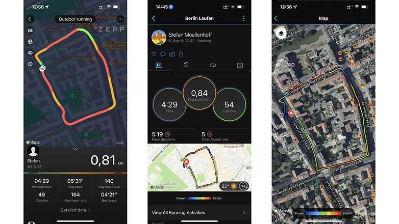 Amazfit GTR 4 ekran görüntüleri GPS izleme