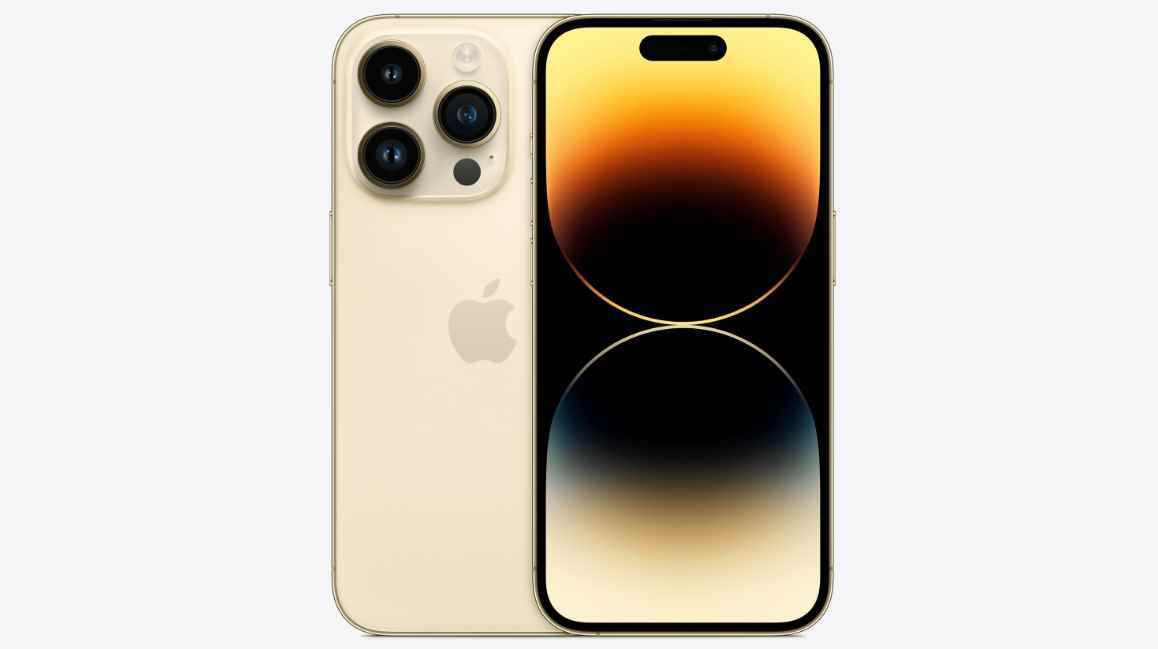 Altın renginde bir iPhone 14 Pro