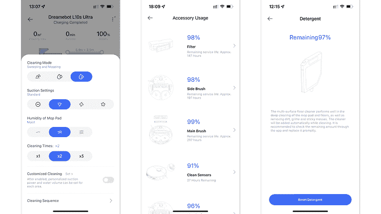Dreame L10s Ultra ekran görüntüleri