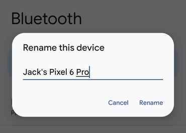 Android 13'te Bu cihazı yeniden adlandır ayarı.