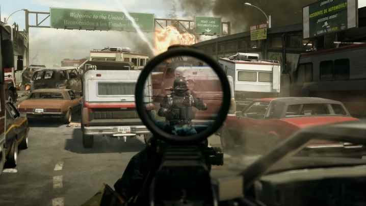 Modern Warfare II'de manzaraları hedef alan karakter.