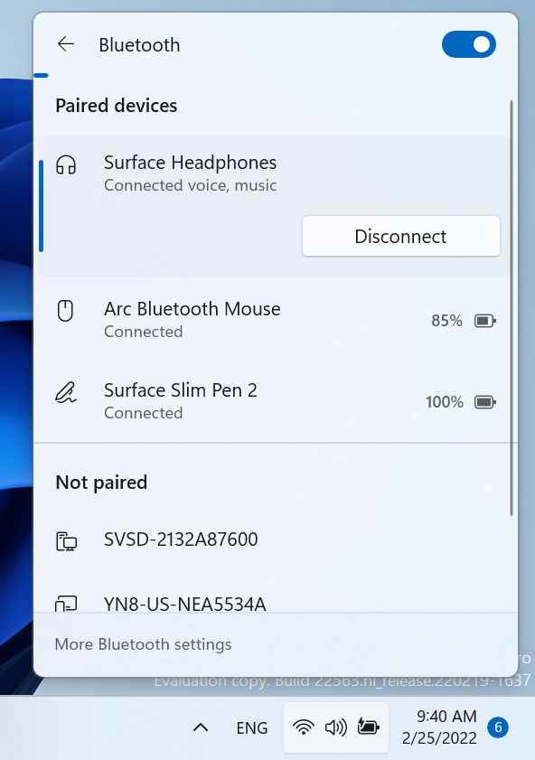 Hızlı Ayarlar Bluetooth