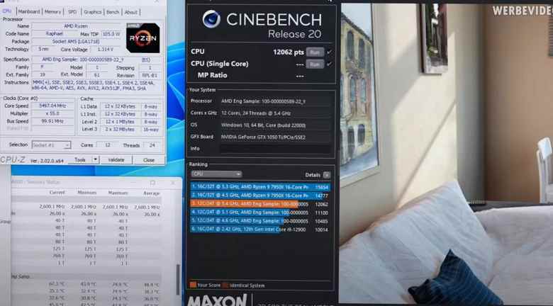 Tüm çekirdeklerin frekansı 5.5 GHz'e yükseldi ve sıcaklık 20 ° C düştü.  Meraklısı Ryzen 9 7900X'i yüzdü ve olumlu sonuçlar paylaştı