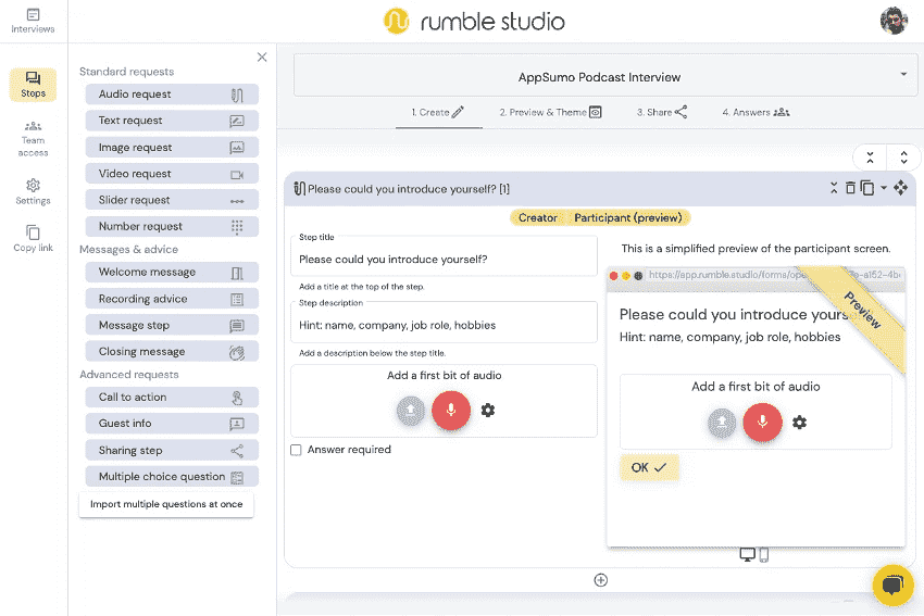 rumble stüdyosunda formun ekran görüntüsü