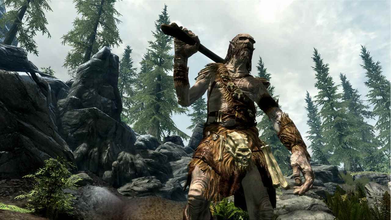 Skyrim'de bir kulüp tutan bir dev