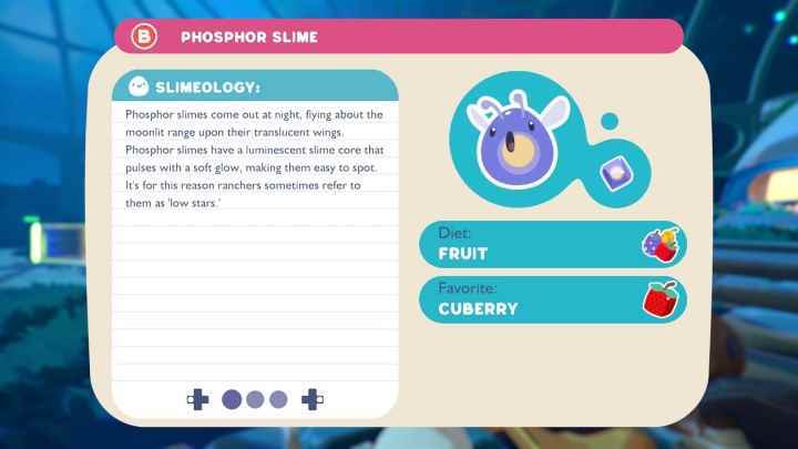 Slime Rancher 2'de bir Slimepedia girişi.