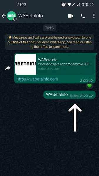 WhatsApp beta, mesajları düzenleme yeteneği ekler