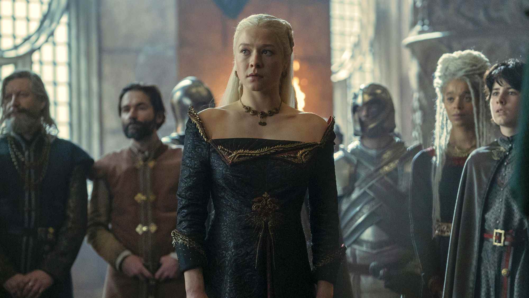 House of the Dragon 8. bölümde Rhaenyra Targaryen rolünde Emma D'Arcy