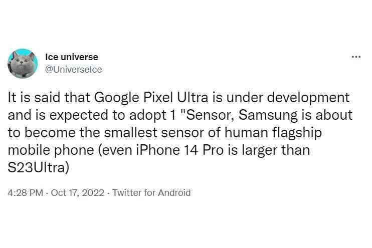 Başka bir sızıntı, Pixel Ultra'nın varlığını doğruluyor ancak 1 inçlik bir sensöre sahip olacağını söylüyor