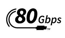 Bağlantı noktaları için USB 80 Gbps Logosu