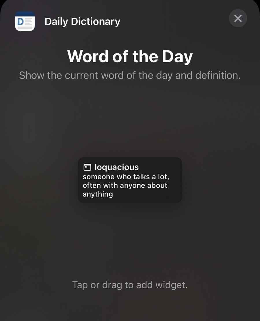 iOS için Günlük Sözlük - iOS 16 için en iyi kilit ekranı widget'ları