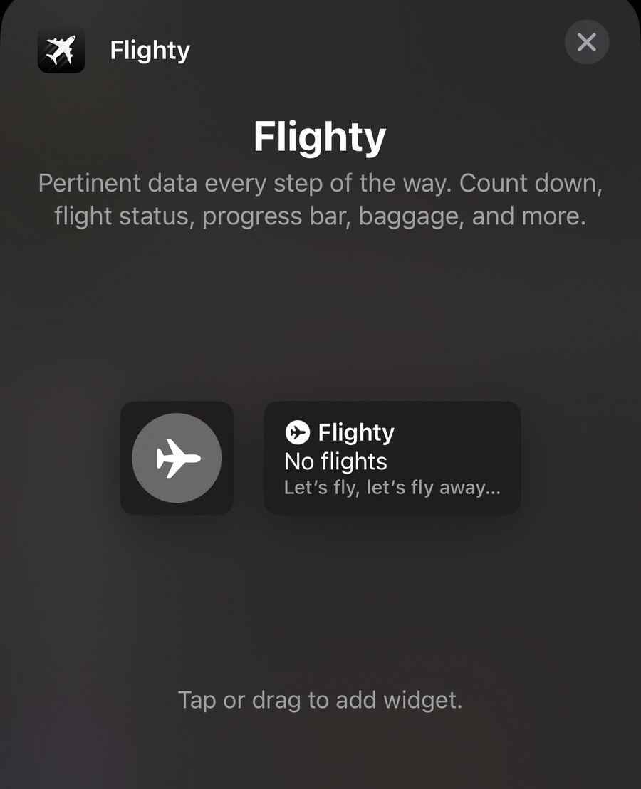 iOS için Flighty - iOS 16 için en iyi kilit ekranı widget'ları