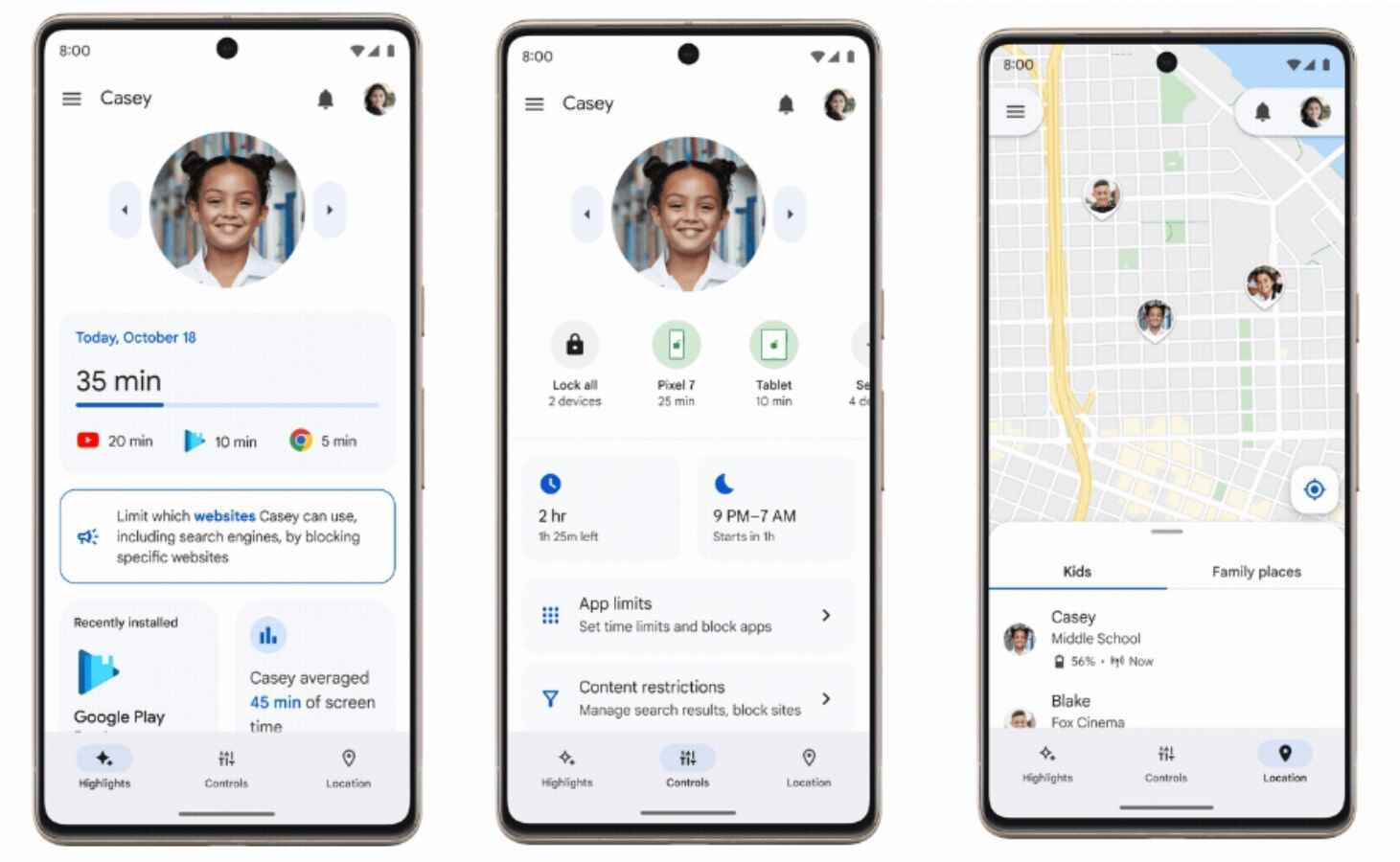 Google Family Link, konum izleme ve daha iyi ekran süresi sınırlama özellikleri alır