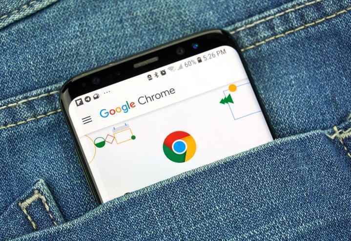 s8 ekranında Google Chrome uygulaması.