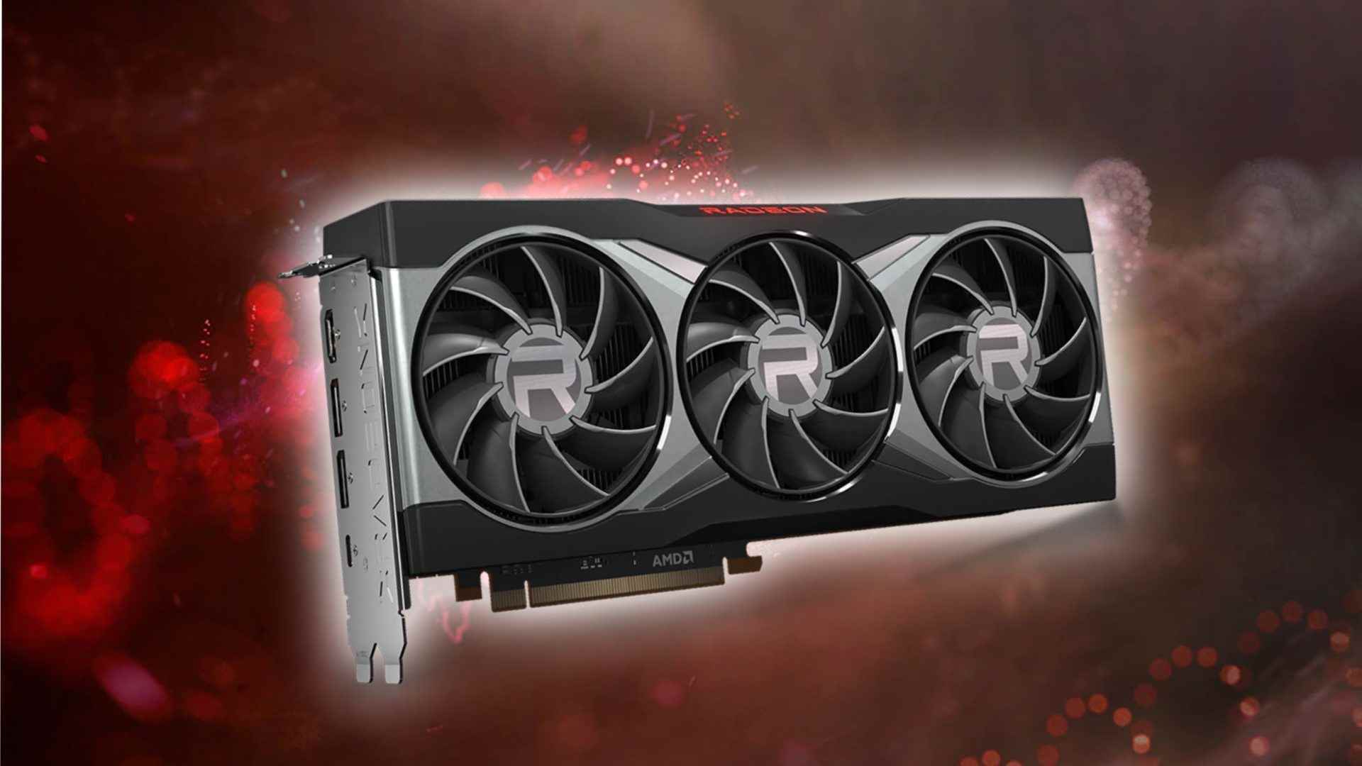 AMD Radeon RX 7900 XTX: Radeon temalı arka plana sahip güncel nesil grafik kartı