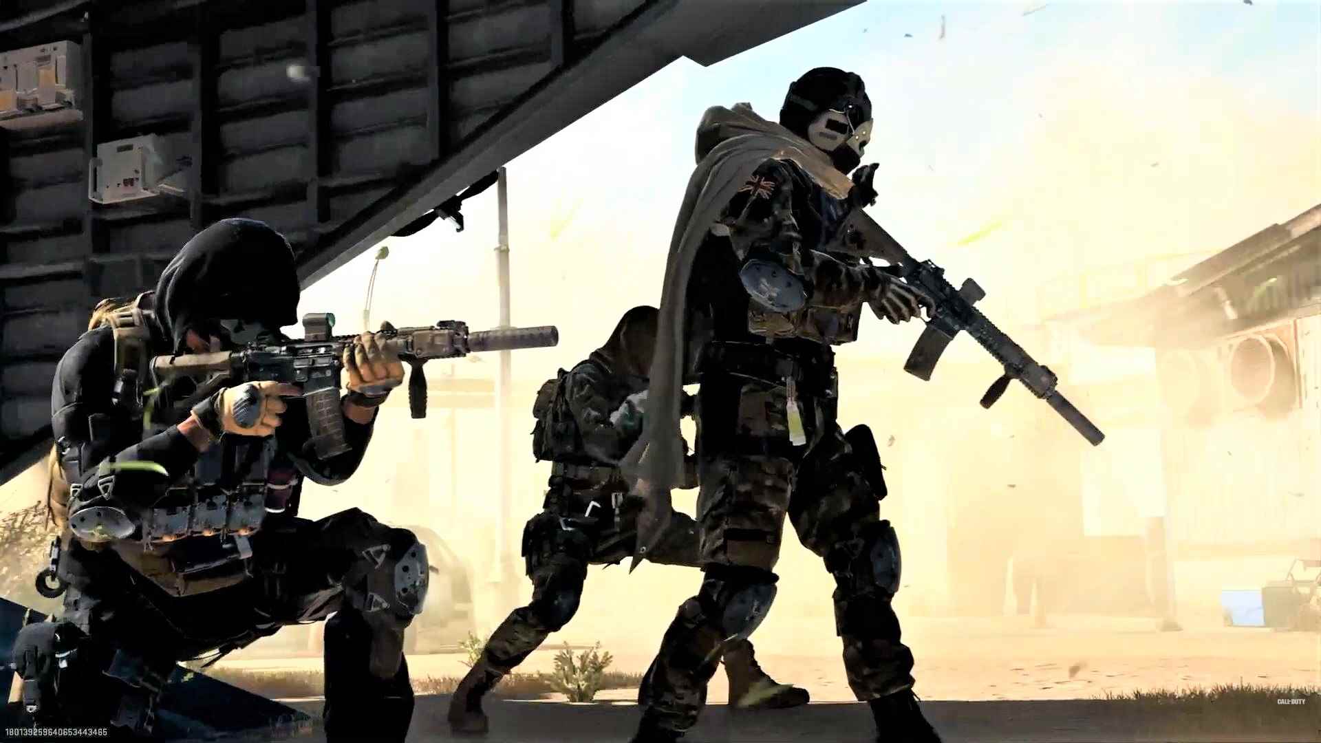 Call of Duty Modern Warfare 2'deki silahlı askerlerin siluetleri