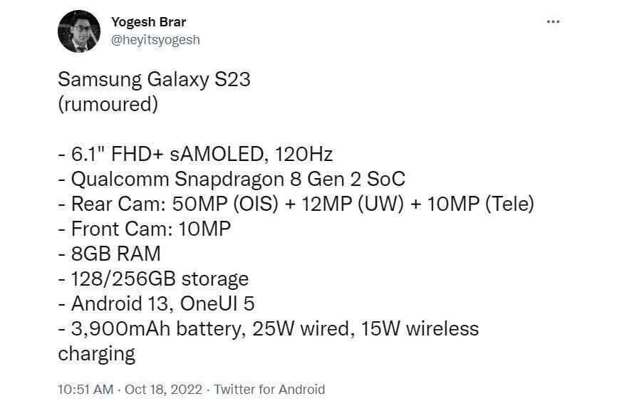 Galaxy S23 spec sızıntısı, uzun süredir geciktiği söylentisi üzerine soğuk su döküyor