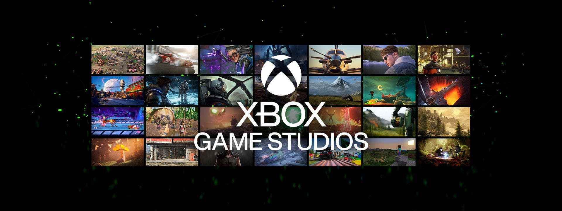 Xbox Game Studios oyunlarından ekran görüntülerini gösteren bir resim.