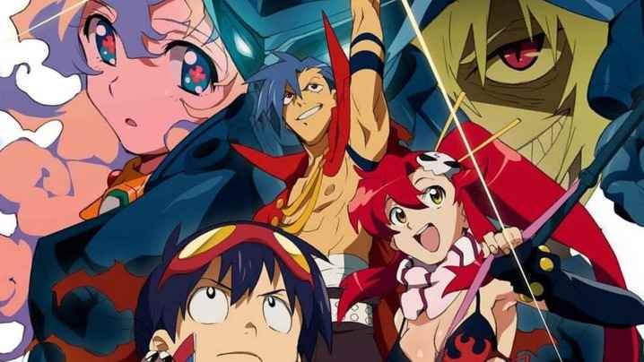 Gurren Lagann'ın ana kadrosundan bir kolaj.