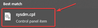 Windows Arama > En İyi Eşleşmede sysdm.cpl” class=”wp-image-53232″  /><figcaption class=