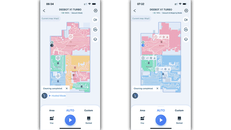 Ecovac'ın Deebot X1 Turbo ekran görüntüleri