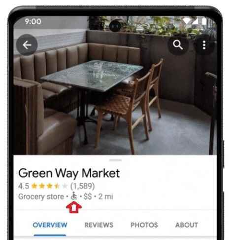 Google Haritalar, bir kuruluşun tekerlekli sandalye erişimine uygun olup olmadığını size söyleyecektir - Google, AR tabanlı "Canlı Görüntü ile Arama"