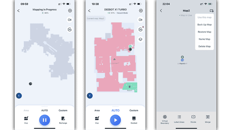 Ecovac'ın Deebot X1 Turbo ekran görüntüleri