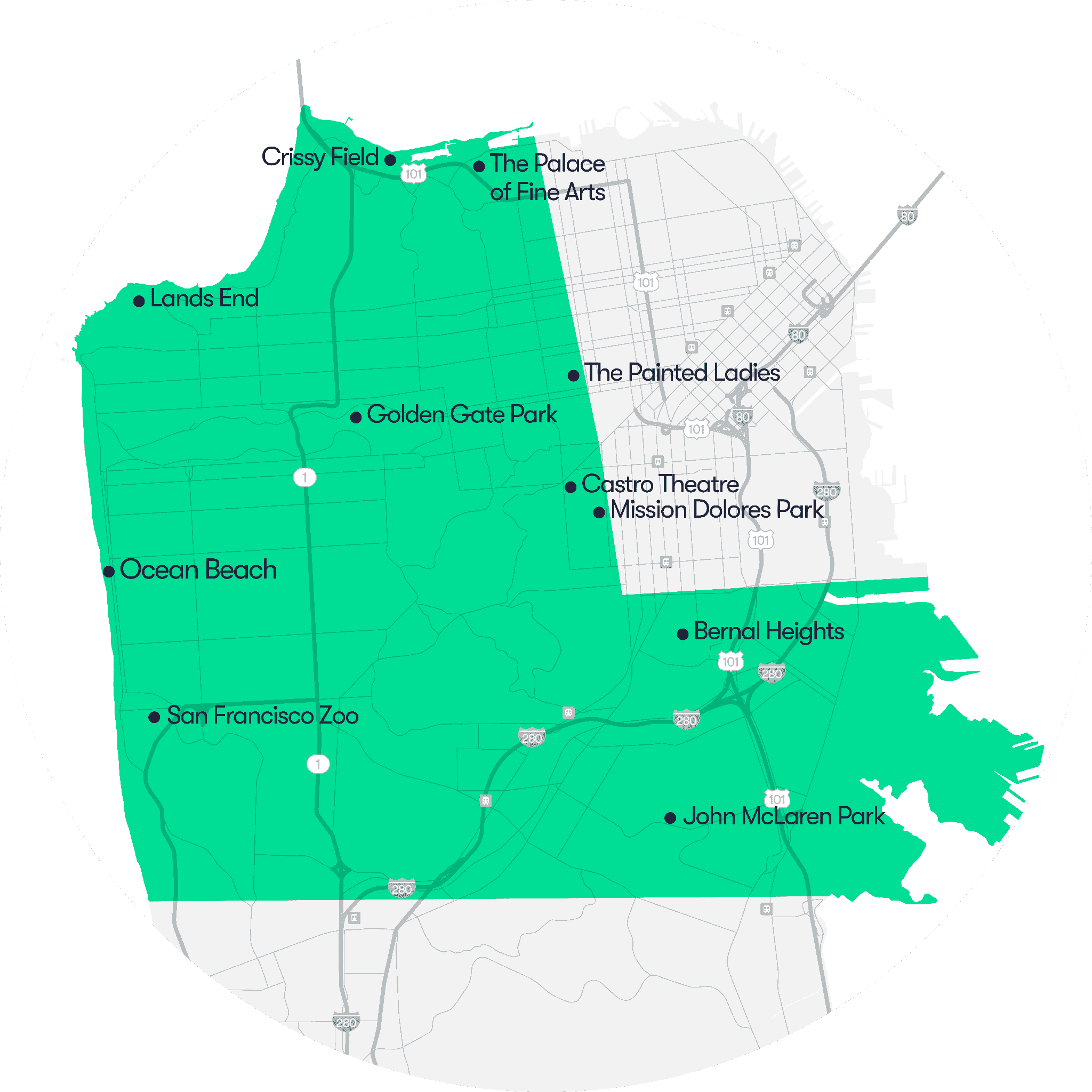 San_Francisco_waymo hizmet alanı