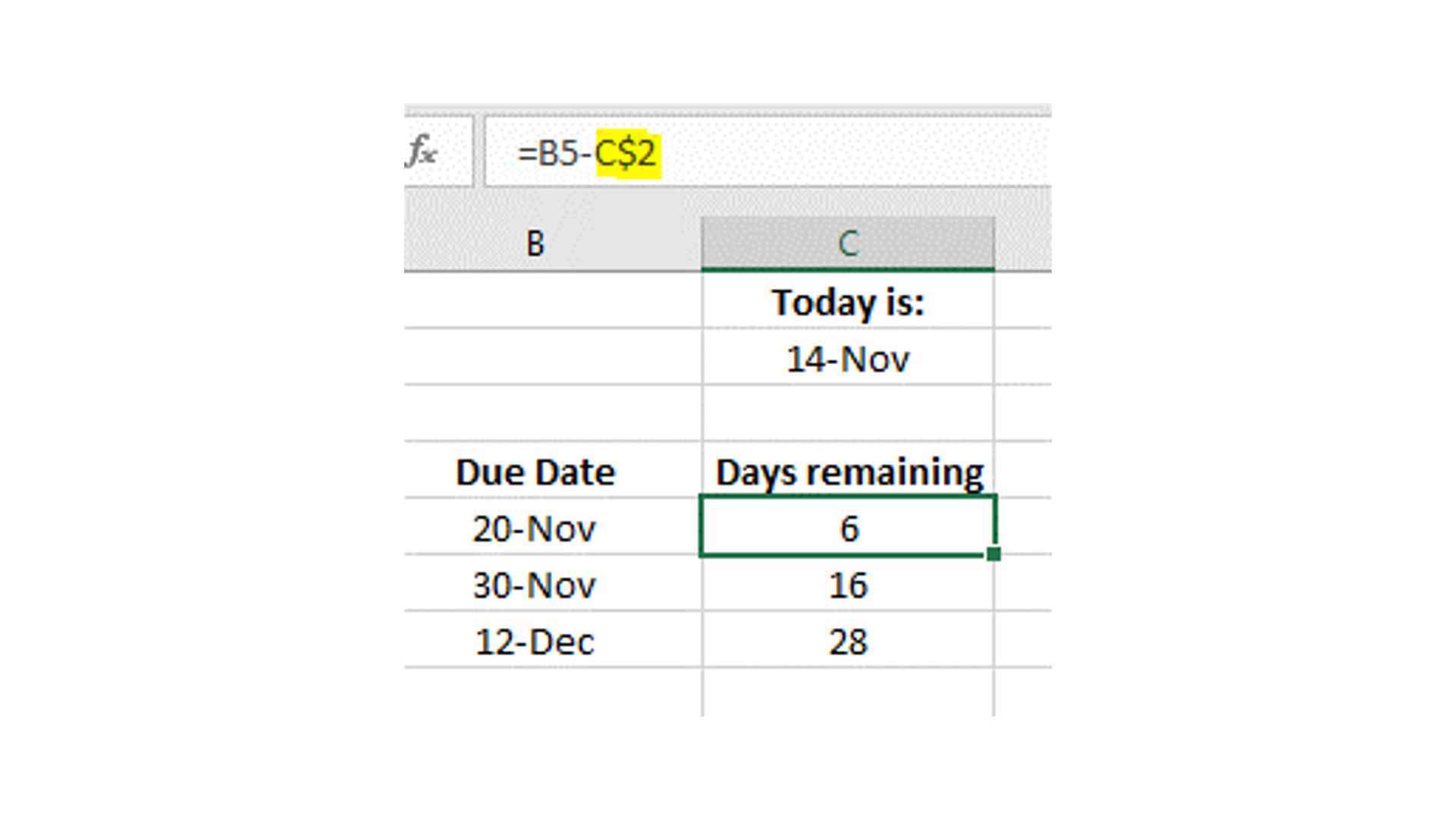 Microsoft Excel başlangıç ​​kılavuzu ekran görüntüsü.