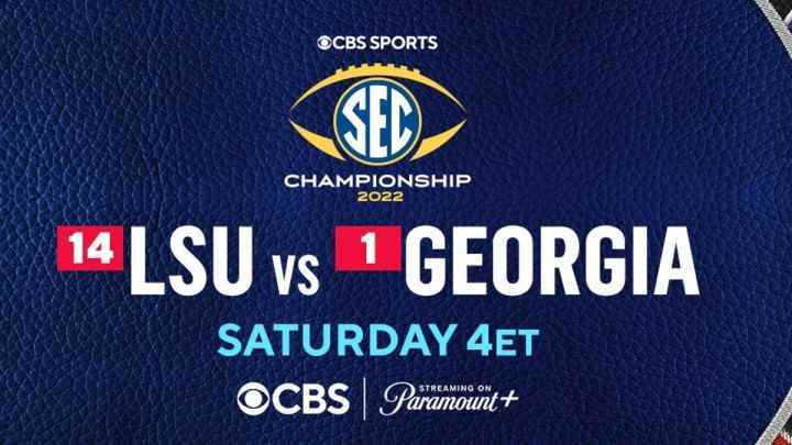 SEC Şampiyonası maçında LSU vs Georgia için poster.