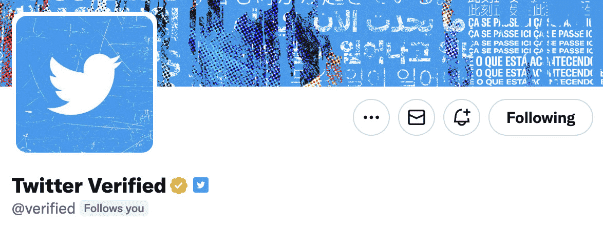 Twitter Onaylı profilinin ve yeni ikinci rozetin ekran görüntüsü.