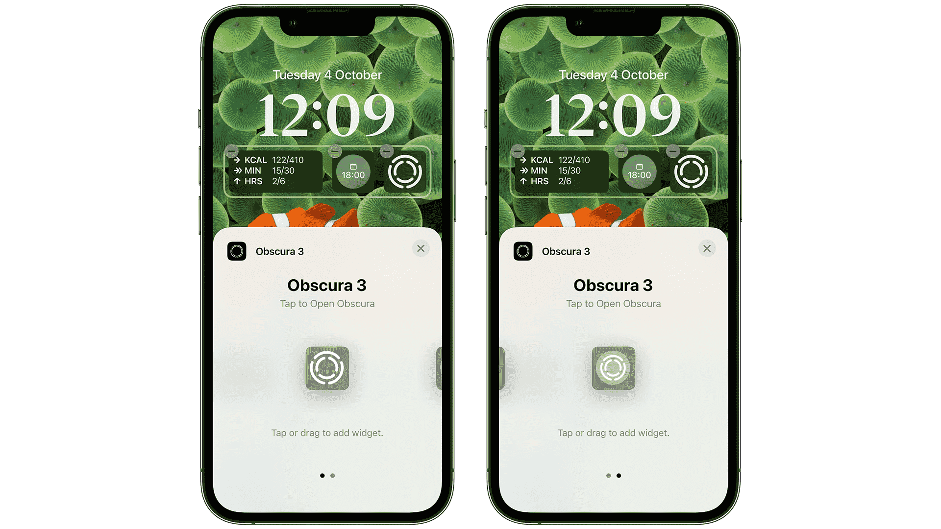 Obscura 3 iOS 16 Kilit Ekranı widget'ları