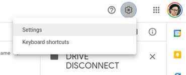 Google Drive Ayarları menüsü.