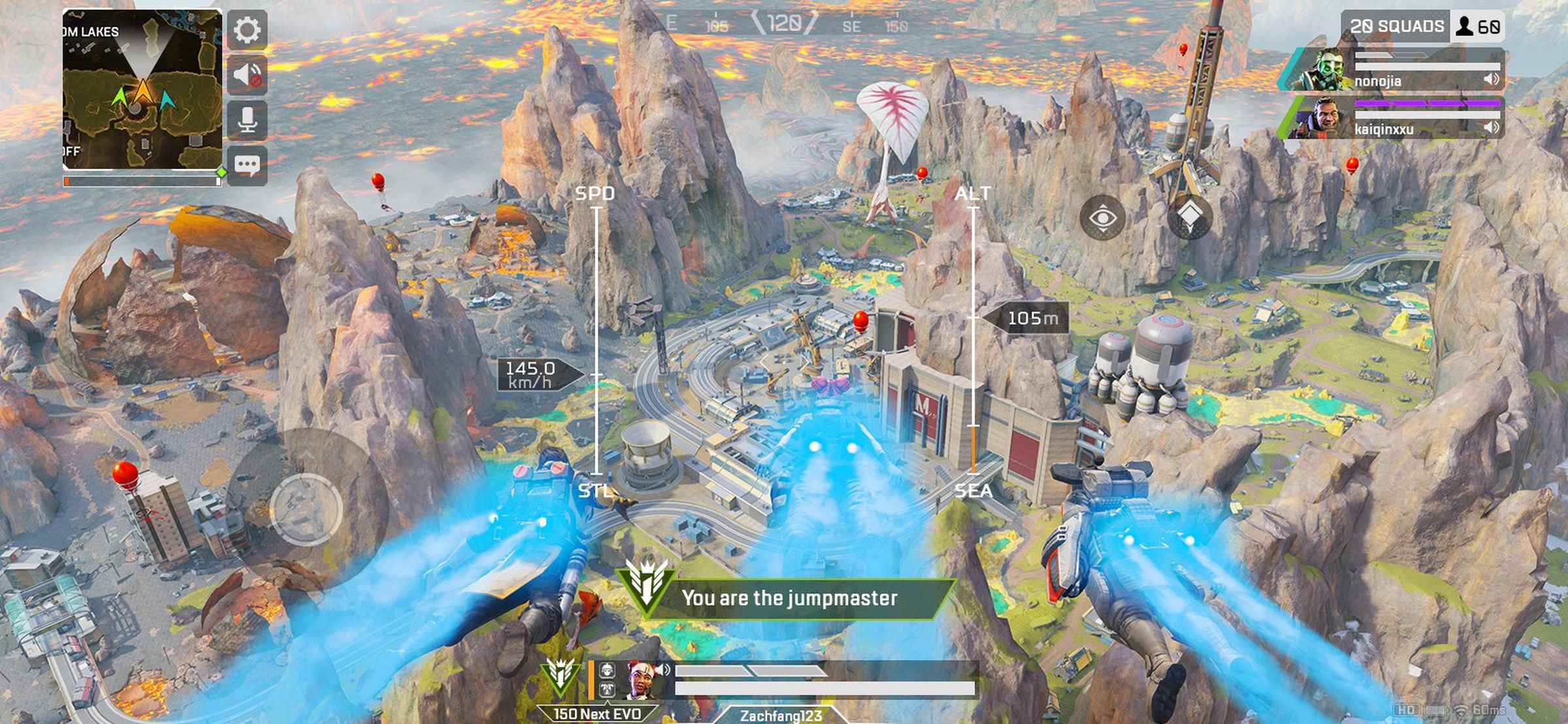 Apex Legends Mobile'ın ekran görüntüsü: Kayalık bir arazide bir nehir akıyor;  bir başlıkta 