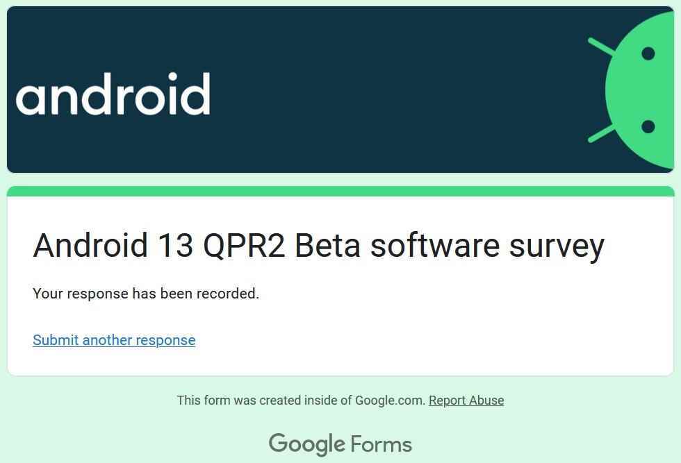 Anket hayatınızdan sadece birkaç dakikanızı alıyor - Hey, Android 13 QPR2 Beta çalıştıran Pixel kullanıcıları, artık Google'a biraz fikir verebilirsiniz