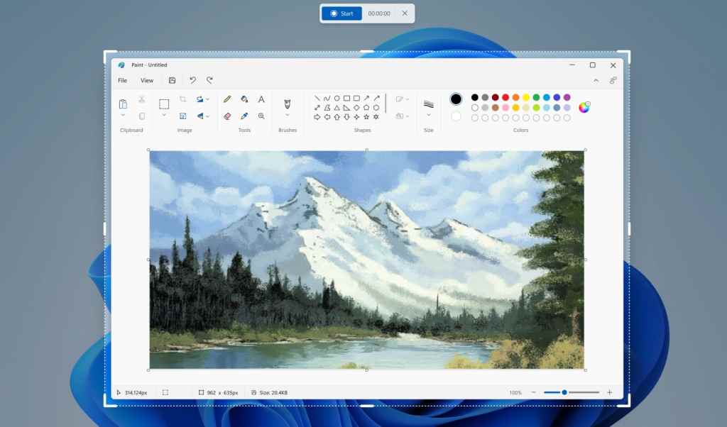 Windows 11 Ekran Alıntısı Aracı ekran kaydı